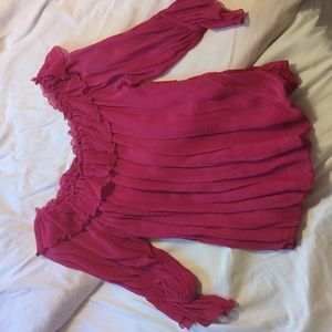 "Vintage Collection" fuschia pleated shirt. XL